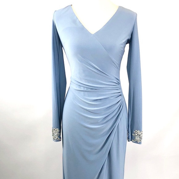 NWT Vince Camuto Long Sleeve Ruched Evening Gown - Picture 8 of 8